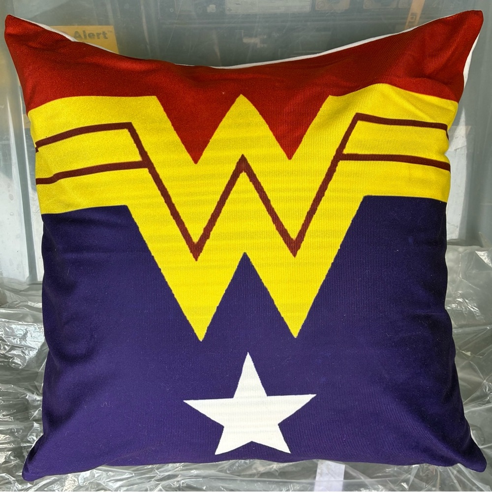 DC Comics Wonder Woman Pillow - Red, Yellow, Navy